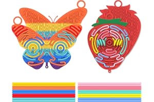 SIFONOL 2 Pack Silicone Sensory Activity Board,Double-Sided Busy Board for Fine Motor Skill,Fidget Toy for Calming, Stress, Anxiety, ADHD , Autism , Silent, No Mess , Kids 3+ & Adults(Butterfly,Strawberry)