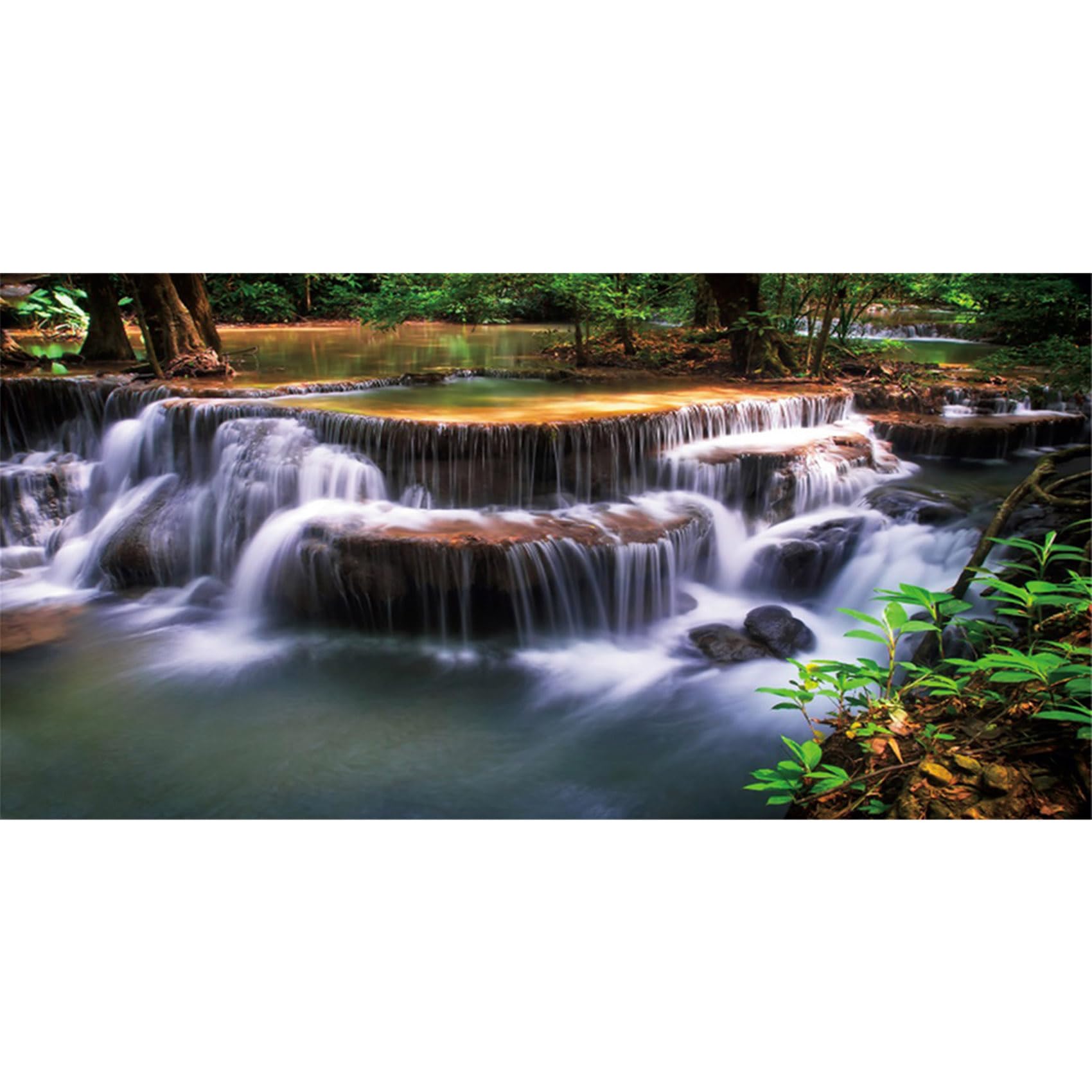 MIRRORANG 120x61cm Waterfall Terrarium Background Tropical Rainforest Aquarium Background Lake Water Green Tree Reptile Habitat Background Vinyl Background — image 1