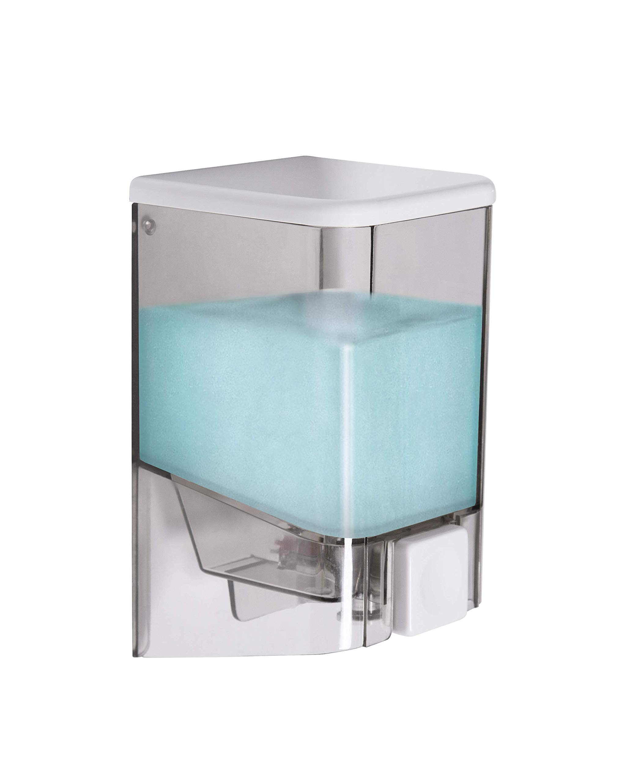 Croydex Soap Dispenser - Transparent, 1L Wall Mounted Soap Dispenser, Easy Refill Lid, Simple Screw to Wall, All Fixings Included - Perfect Shower Gel Dispenser for a Clutter-Free Bathroom — image 1