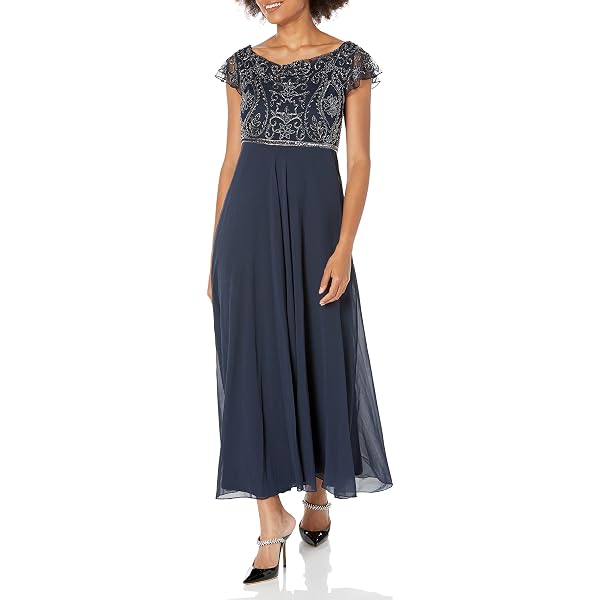 Amazon.com: Ignite Evenings Women's Petite Off The Shoulder Sequined  Embroidered Gown, Navy, 10P : Clothing, Shoes & Jewelry