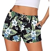 Ekouaer Women Pajama Shorts Comfy Lounge Bottom with Pockets Stretch Strip Sleepwear Drawstring Pj Bottoms Sleep Shorts