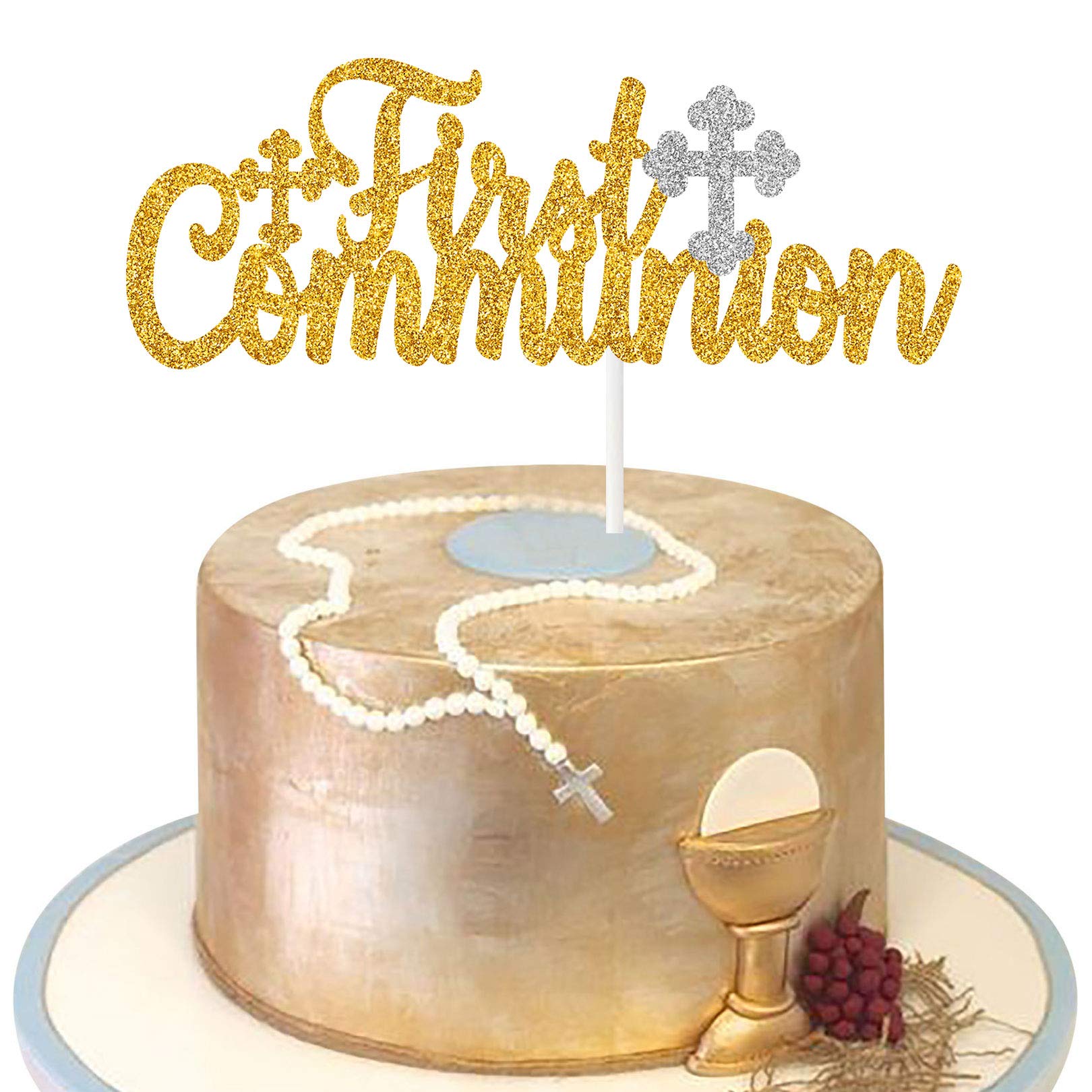Buy Yvokii Cross Baptism Cake Topper First Communion Birthday Christening Theme God Bless Baby