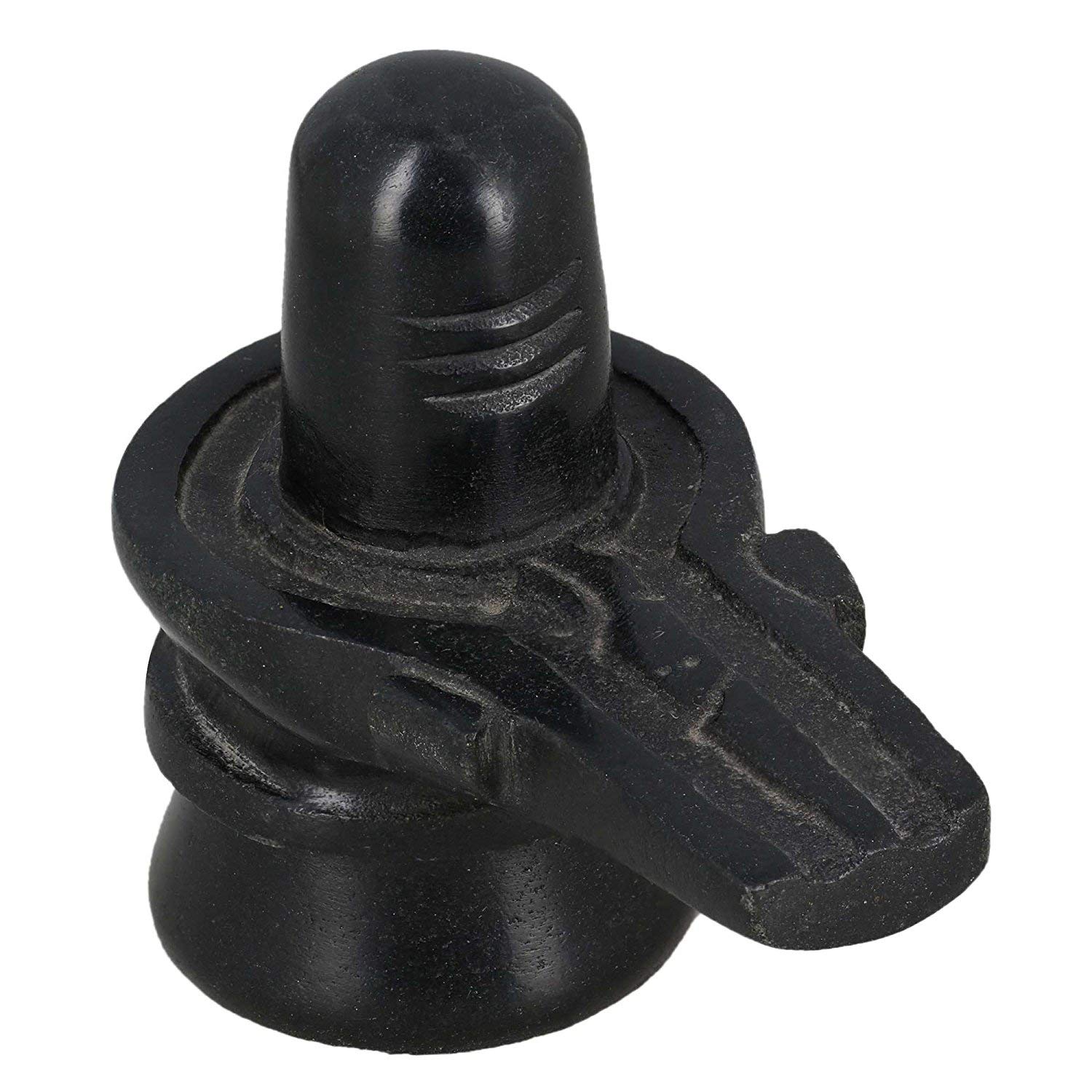 Bignay Hindu God Shiva Lingam Statue for Puja, Stone Carving Statue Portable Perfect for Traveling Home Décor Statue 2.3"