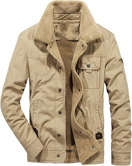 Men's cotton padded jacket with cashmere for middle aged and elderly