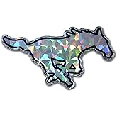 Elektroplate Officially Licensed SMU Mustangs Silver Reflective Decal | Premium 3D Doming All Weather Sticker for Car, Water Bottle, Laptop, Tablet, Window, Cooler, Toolbox, Phone | Made in The USA