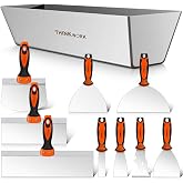 THINKWORK Drywall Knife Set, 10Pcs Drywall Tools Kit | Putty &amp; Taping Knives, Painter Scraper, 14" Drywall Mud Pan and Scoop, Spackle Knife Set for Joint Finishing, Patching