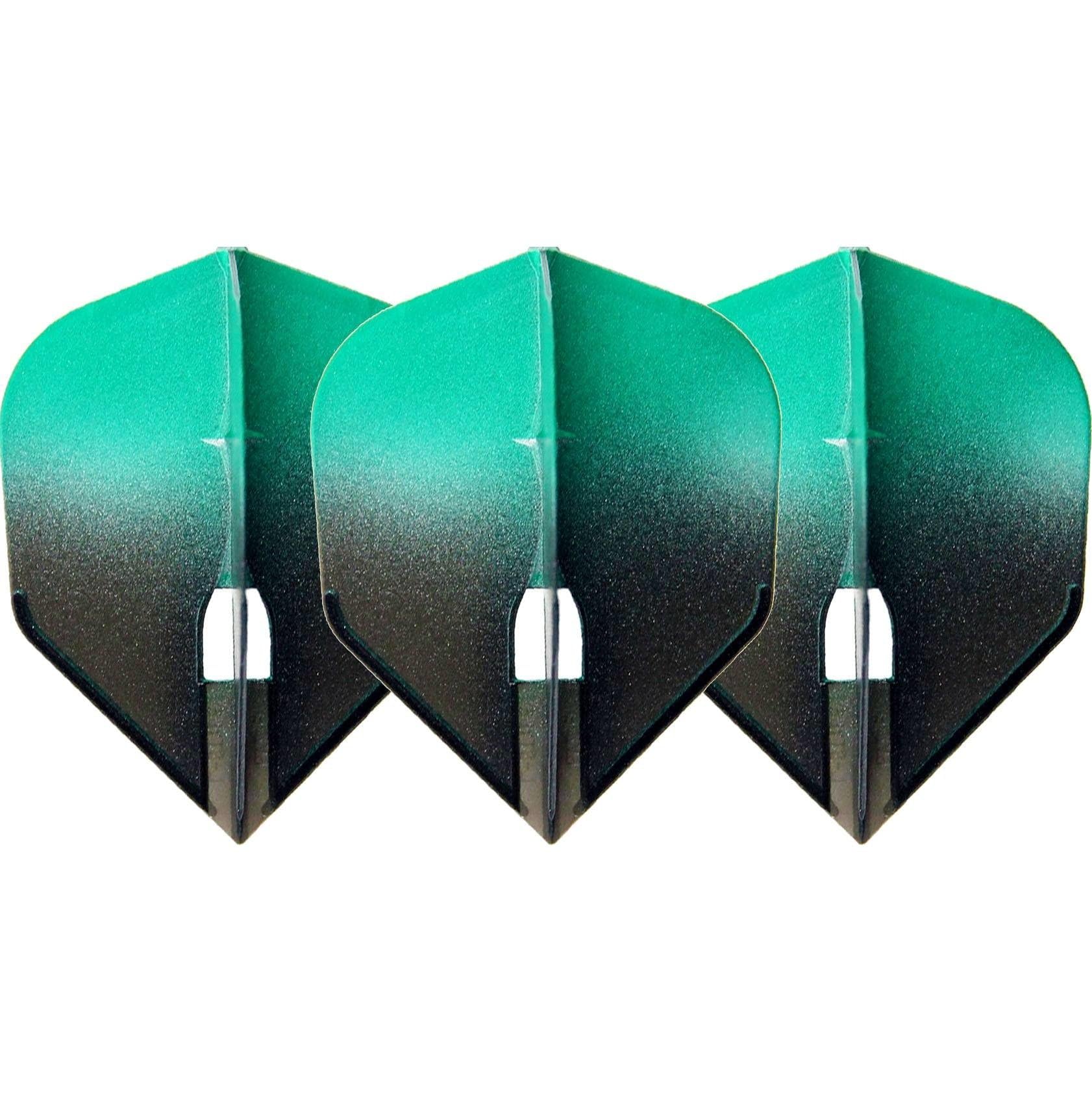 L-Style LS498 L-Flight Pro | Champagne Dart Flight Pro in Standard Shape with Two Tone Gradient, L3, Green/Black