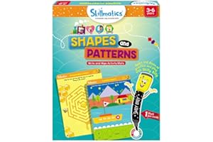 Skillmatics Educational Game - Shapes and Patterns, Reusable Activity Mats with Dry Erase Marker, Gifts, Travel Toy, Ages 3 to 6