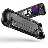 Dexnor for Nintendo Switch 2 Case 2025, Ultra-light Shockproof Dockable Cover with Non-slip Ergonomic Grip & Supports Stand Use Black
