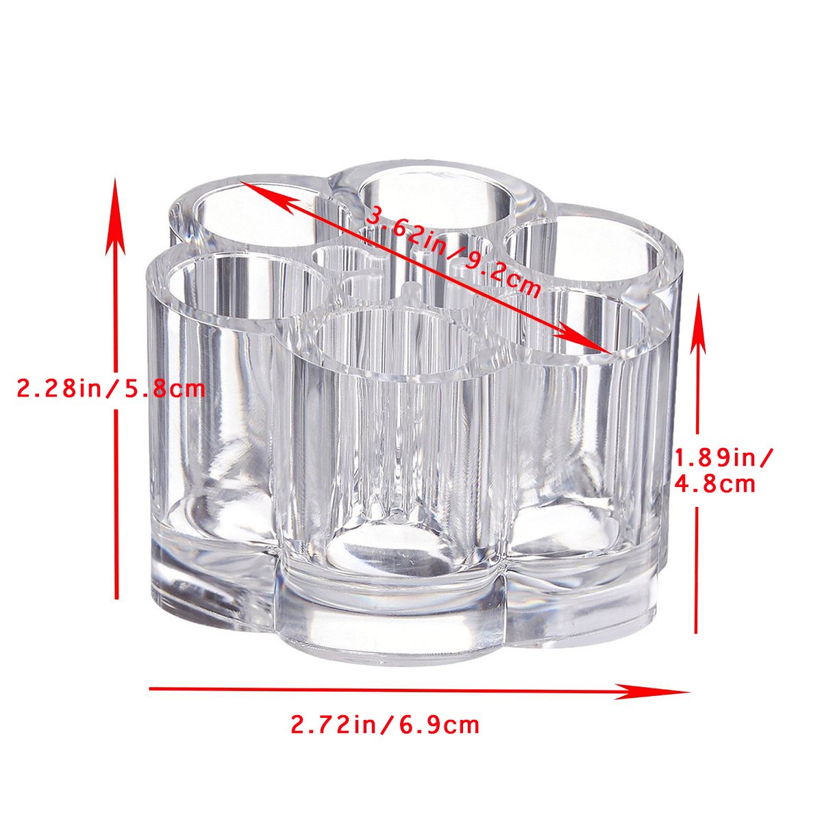 Acrylic Makeup Organizer with 12 Slots in 2 Sizes Clear Round Cosmetic And Lipstick Organizer