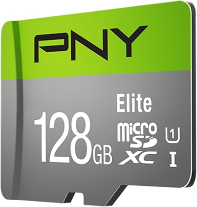PNY Elite microSDXC 128GB Card Class 10 UHS-I U1 A1 V10 100MB/s