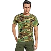 TWCHAS Men’s Military Camo T-Shirt, Camouflage Top Vintage Camo T-Shirts for Everyday Look, Gym Training and Outdoor Activity