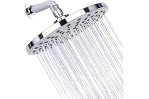 Stanz 8" High Pressure Shower Head, 8 Inch Chrome Finish Rainfall Shower Head, Angle Adjustable Ball Joint