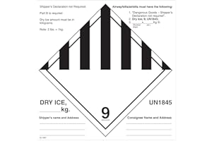 THE LABEL SUPPLIES SHOP 6 x 6 Dry Ice UN1845 Labels (500 per Roll)
