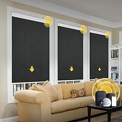 Motorized Smart Blinds With Remote, Grasscloth
