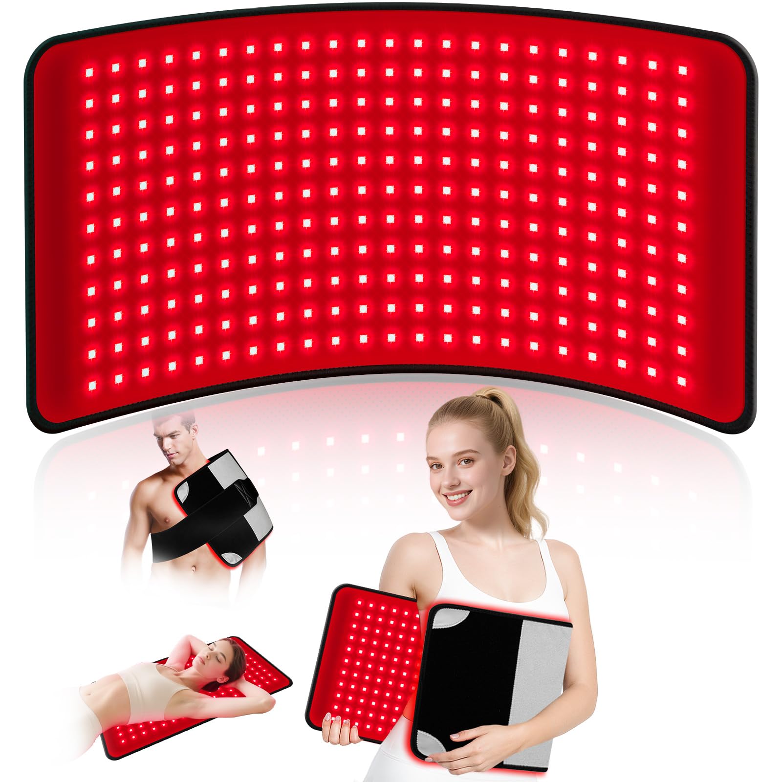 Photo 1 of Puroth Red Light Therapy Mat for Body 24"x12" with 242 LEDs (726 Chips), 660nm Red and 850nm Near Infrared Light Therapy Pad, 3 Modes, 5 Brightness Levels for Back Waist Legs Abdomen Knee Shoulders