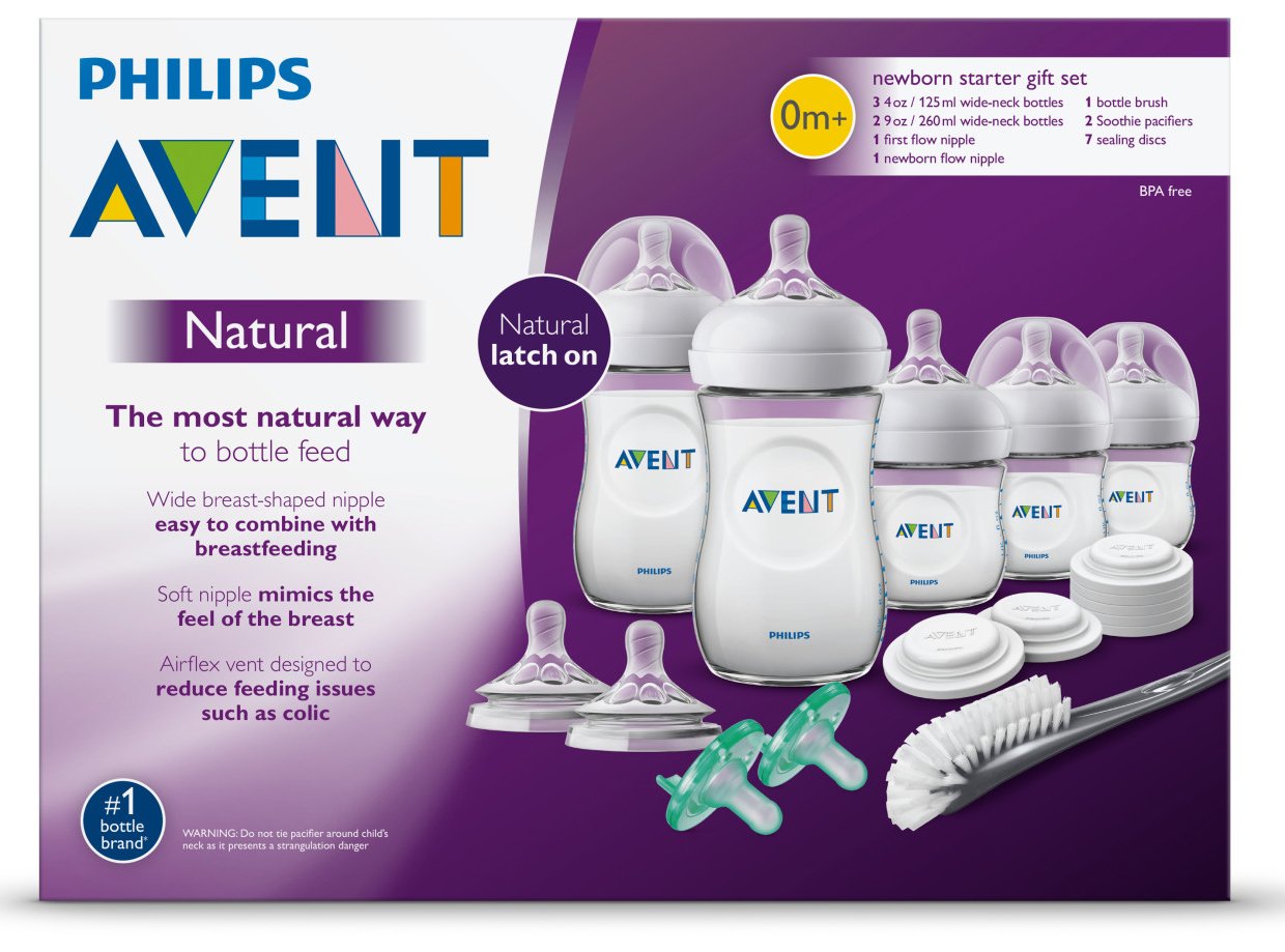 Philips Avent Natural Baby Bottle Newborn Starter Gift Set, SCD206/03