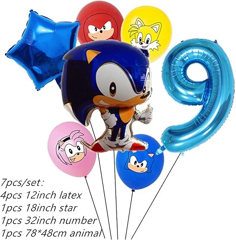 Amazon Co Jp 風船 バルーン 7pcs たくさんの両面箔バルーンファイトgbの誕生日パーティーの装飾32インチナンバー風船ベビーシャワー Color 7pcs Number 9 Red ホーム キッチン