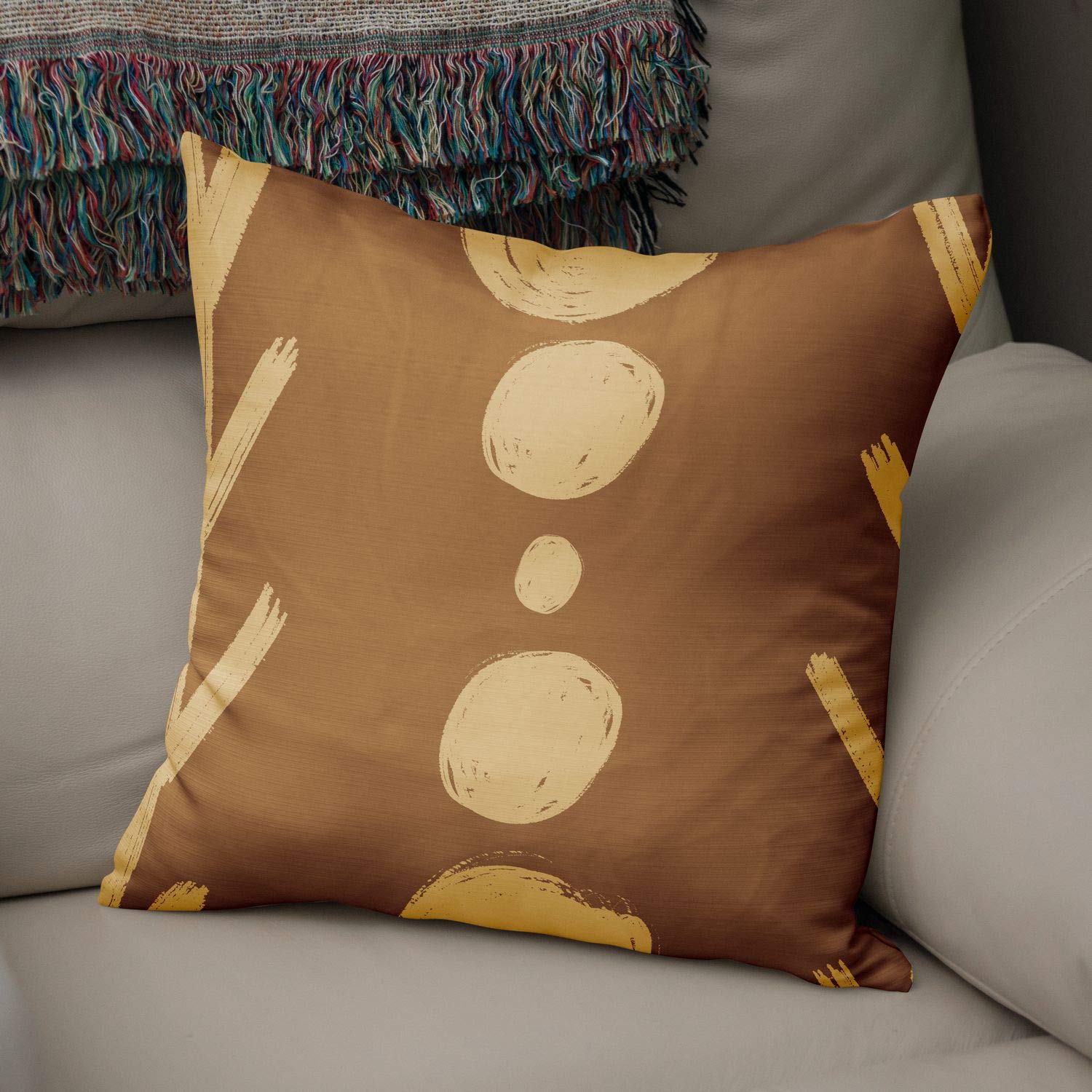 Bonamaison Decorative Cushion Cover Brown Tones, Throw Pillow Covers, Home Decorative Pillowcases for Livingroom, Sofa, Bedroom, Size:50x50 Cm - Designed and Manufactured in Turkey