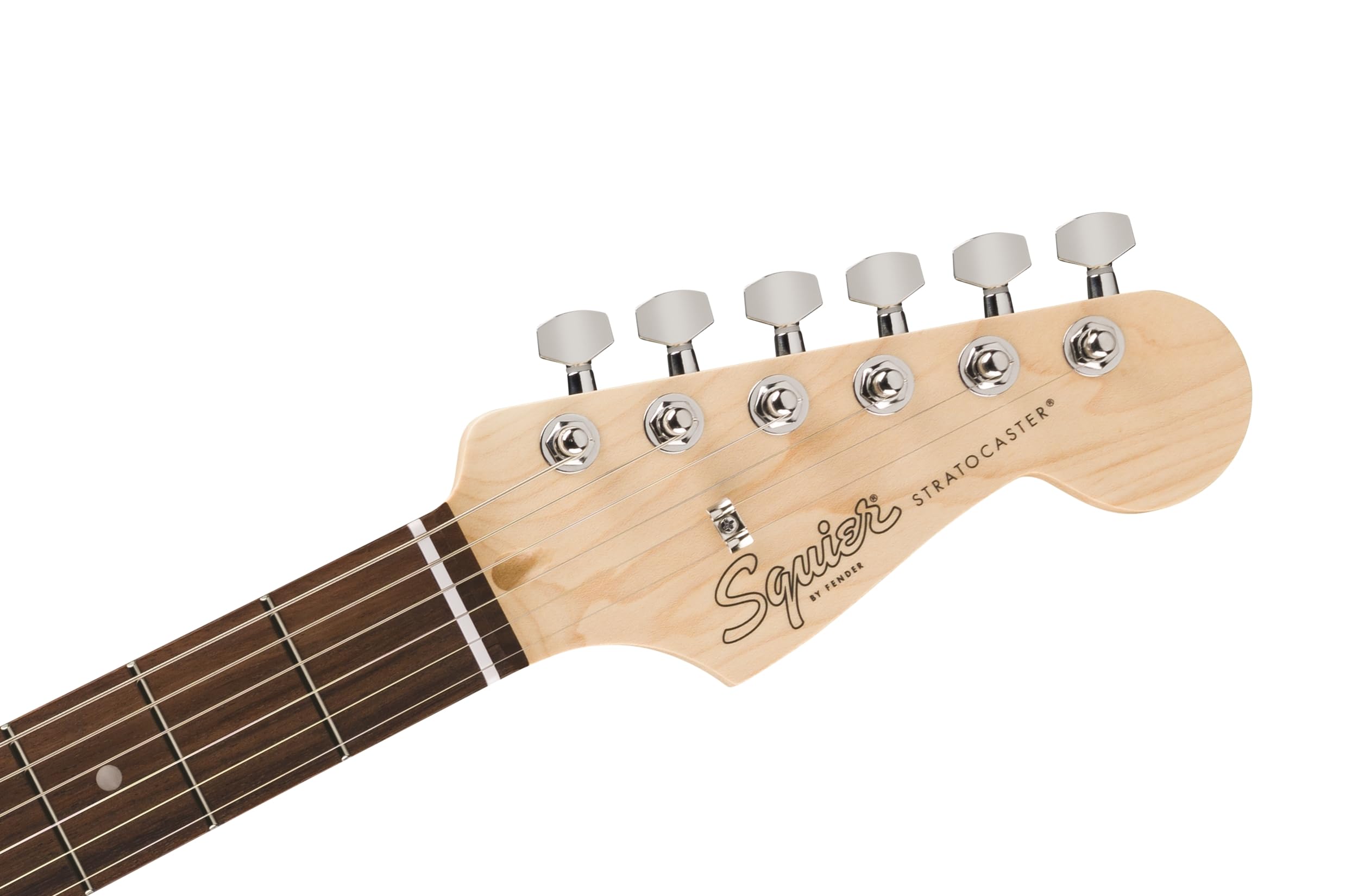 Squier by Fender Debut Collection Stratocaster E-Gitarre, Laurel-Griffbrett, Weißes Schlagbrett, 2-Farb-Sunburst 8