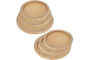 DIRBUY 6 Pcs Round Wood Canvas Boards for Painting, 3 Different Sizes of Wooden Canvas Panels, Unfinished Wood Cradled Painting Panel Boards for Arts, Craft, Painting (7.8", 9.8",11.8" Diameter)