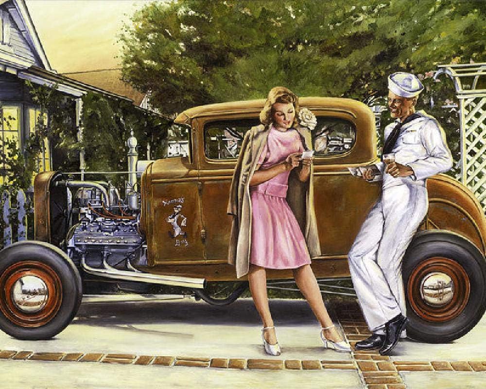 RENWUANG Puzzle 1000 Piece Jigsaw Puzzel Kids Adult -Beauty and Navy Pattern- Special Home Decor