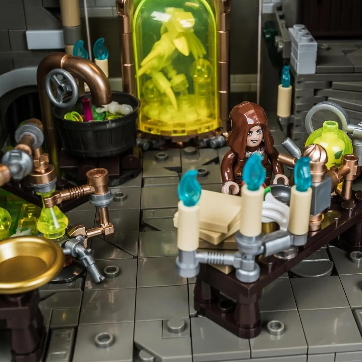 BlueBrixx Pro 108888 – Alchemistenlabor aus Klemmbausteinen mit 1438 Bauelementen 6