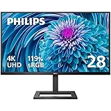 PHILIPS 288E2E 28" Frameless Monitor, 4K UHD 3840x2160 IPS, 120% sRGB, FreeSync, Height Adjustable, VESA, 4Yr Advance Replace