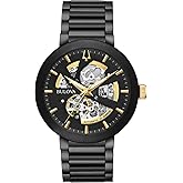 Bulova Men's Modern 3-Hand Automatic Watch, Open Aperture Dial and Edge to Edge Crystal