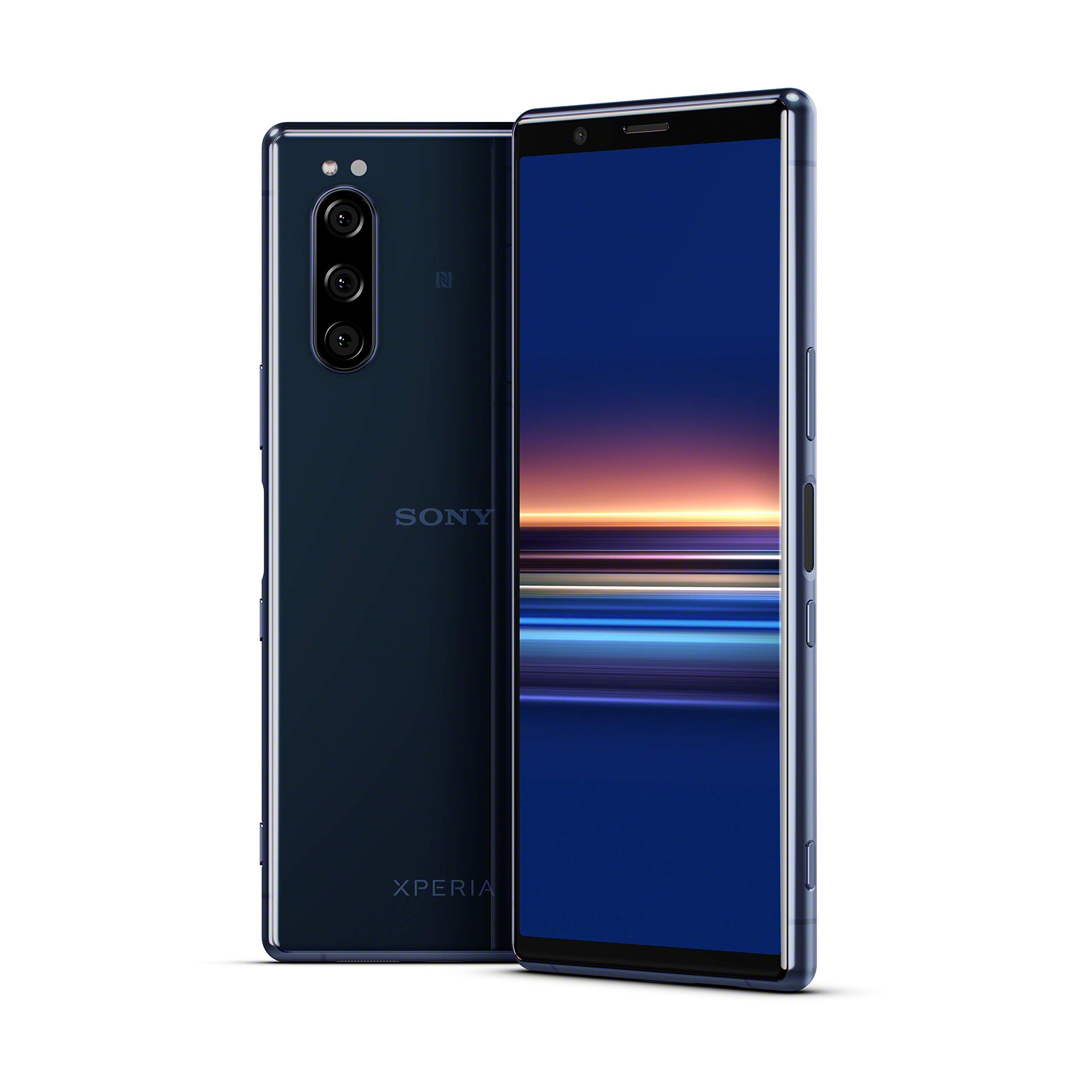 Sony Xperia 5 - 6.1” FHD+ HDR OLED 21:9 Display, Triple-Camera-System with Eye AF, 6GB RAM, 128GB Memory - Blue