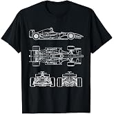 Blueprint Racing car Formula, Project Front, Back, Side View T-Shirt