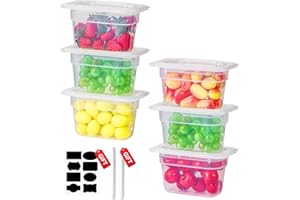 SVKLHY 1/9 Size&4 Inch Translucent NSF Food Pan: 9 PCS[Total Seal] [Hot&Cold Resistant] Food Storage Containers with Lids, Topping Salad Bar Container (BPA-FREE)