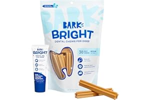 Barkbox Bright Original Dog Dental Kit, 30 Teeth Cleaning Chew Sticks & Toothpaste - Medium Breeds