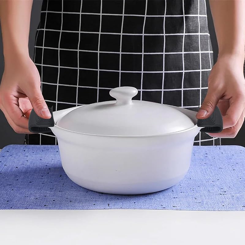 Silikon Schutz Für Topfgriffe 4 Stück Silikongriffe Für Gusspfannen, Silikongriffe Für Töpfe Hitzebeständig, Silikon Topfgriffe Für Gusstöpfe, Topflappen Handclip, Für Bratpfannen Ofenschalen — Foto 7 von 8