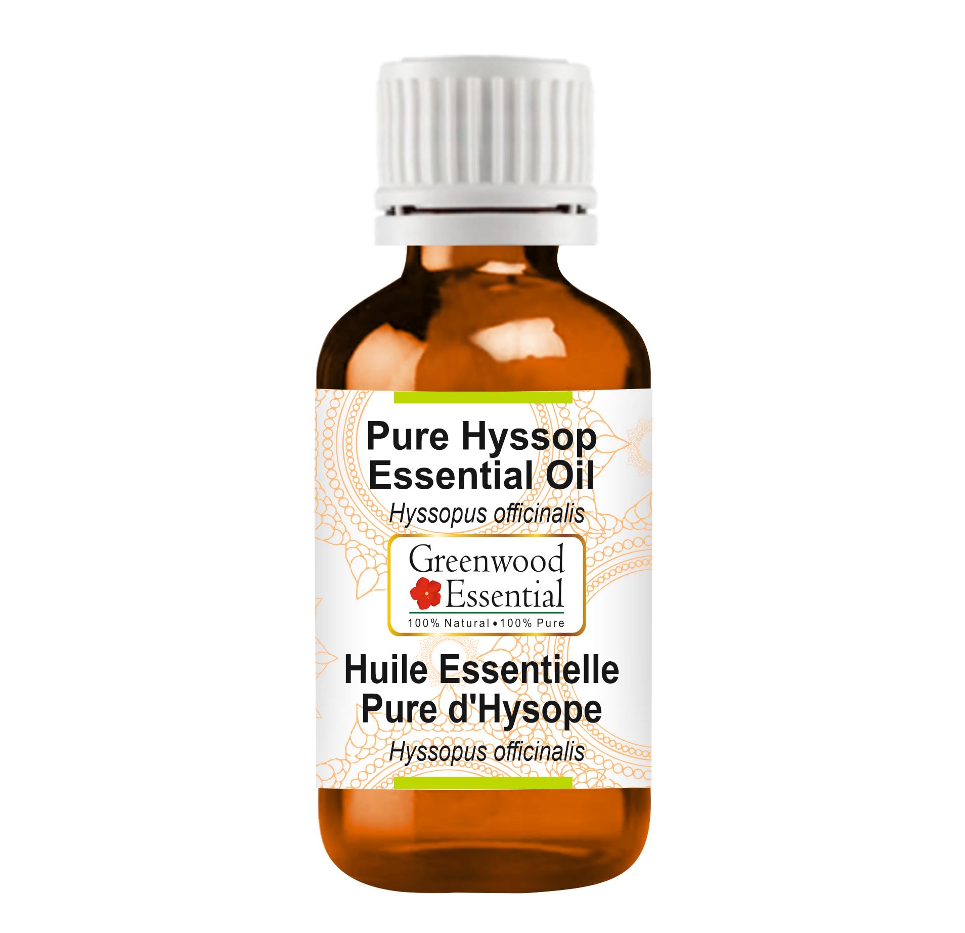 Greenwood Essential Pure Hyssop Essential Oil (Hyssopus officinalis) Steam Distilled Natural Therapeutic Grade 5ml (0.16 oz)
