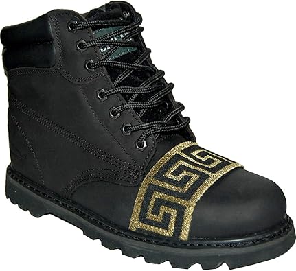 black and gold boots mens