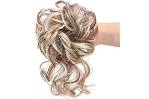 Messy Bun Hair Piece, Updo Super Long Tousled Extensions Bun Curly Wavy Ponytail Hairpieces Hair Scrunchies With Elastic Rubb