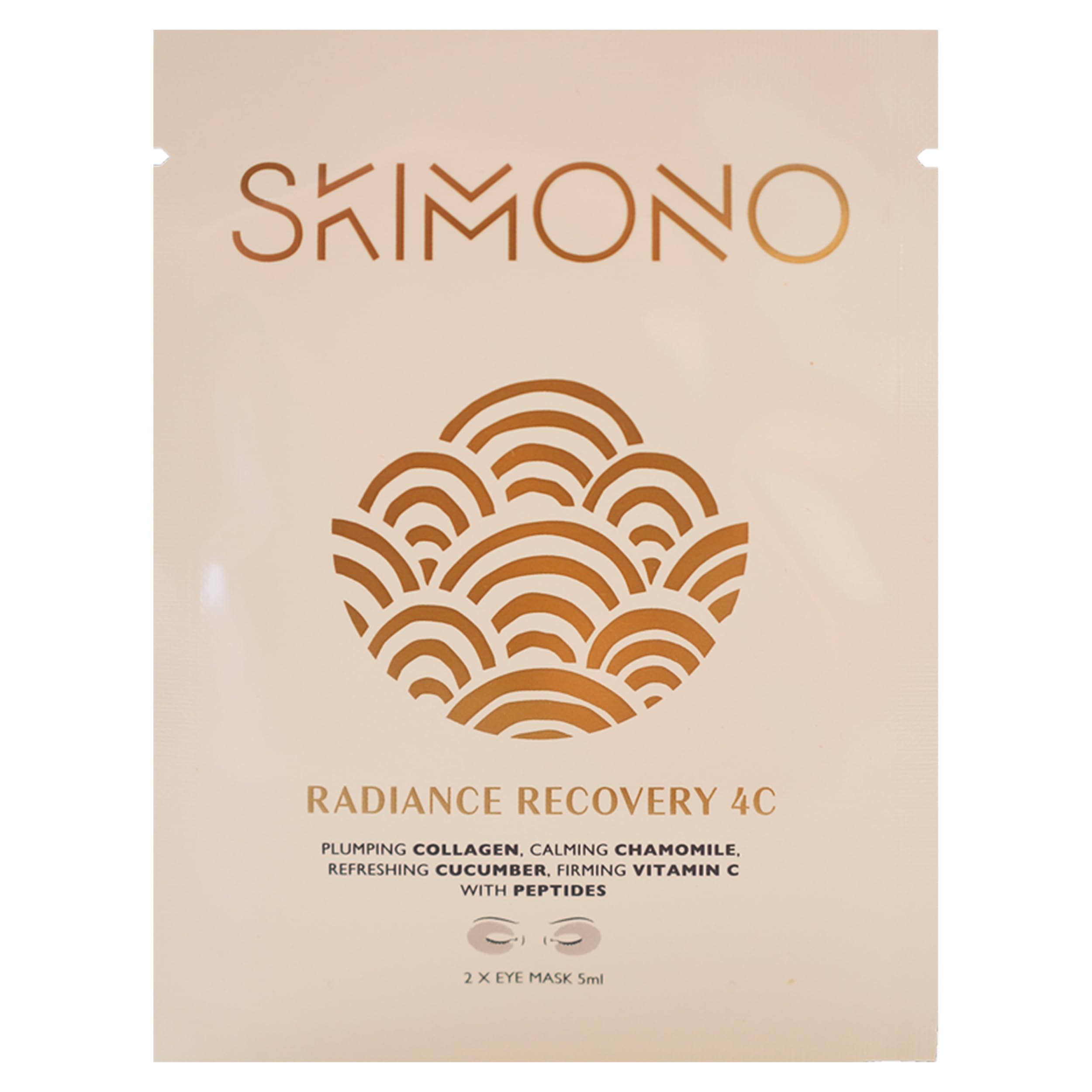 SKIMONO Radiance Recovery Eye Mask (Pack of 1), Under Eye Gel Patches with Collagen and Vitamin C for Dark Circles and Puffy Eyes