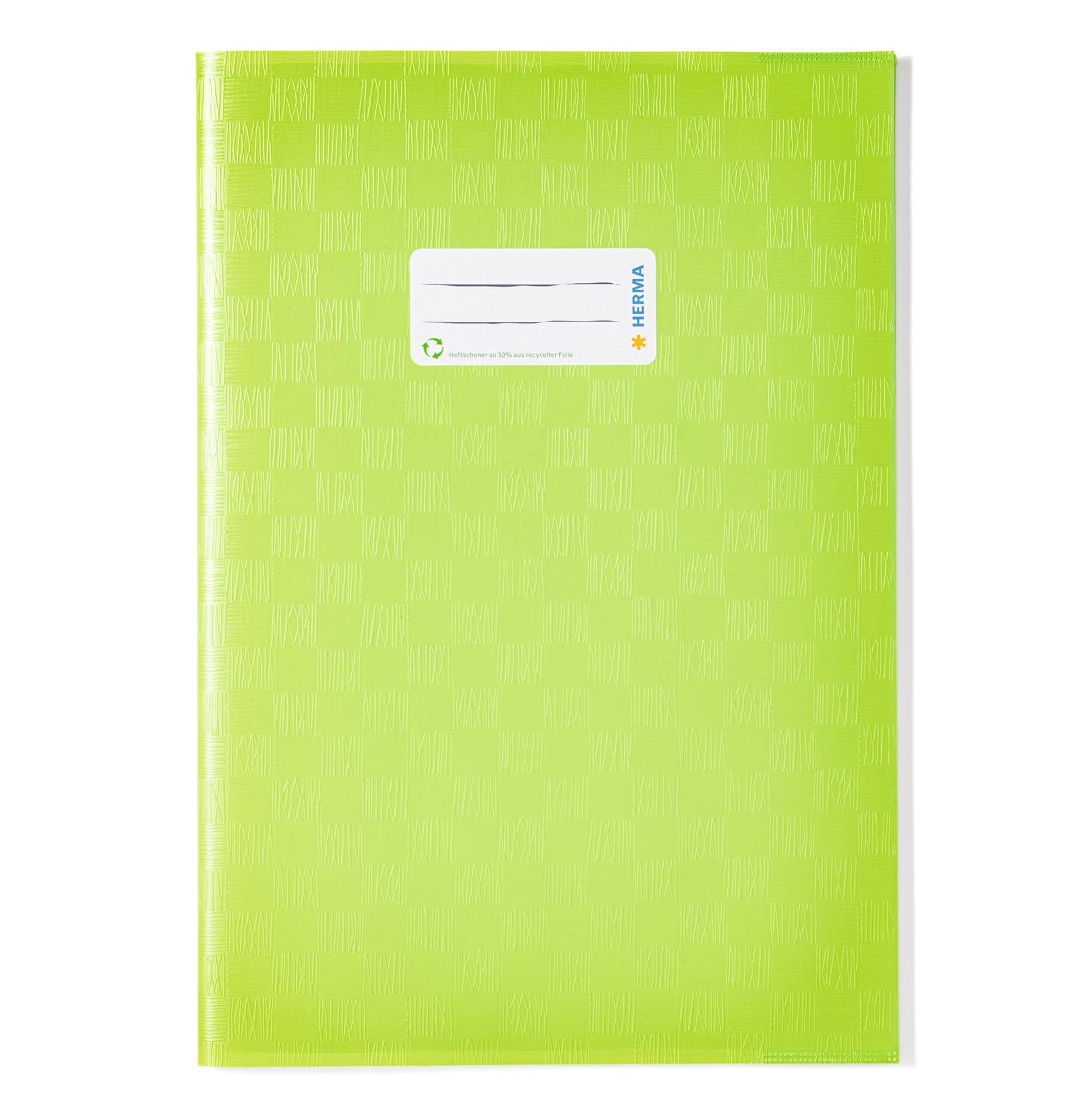 HERMA Exercise Book Cover A4, with Inscription Label, Made of wipeable and Sturdy Plastic, Slip on Cover Jackets for School, Light Green