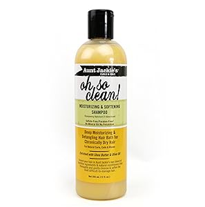 Aunt Jackie's Oh So Clean Lather-rich Deep Moisturizing Shampoo, Revives Fragile, Dry Hair, Enriched with Coconut Oil, Shea Butter and Extra Virgin Olive Oil, 12 Ounce Bottle