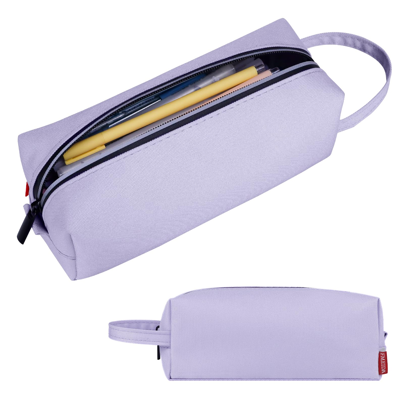 Fmeida Large Pencil Case, Pencil Case Big Capacity Pencil Pouch Pen Holder for Middle High School Office, Stationery Supplies Makeup Bag for Girls Boys - Purple