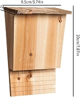 NORHI Large Wooden Bat House for Gardens UK Weatherproof Bat Nesting Box view 7