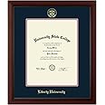 Framerly - Liberty University 13" w x 17" h Diploma Frame - Fits a master's and phd - Gold Embossed Diploma Frame - Cherry Moulding with Navy and Red Matting - Officially Licensed