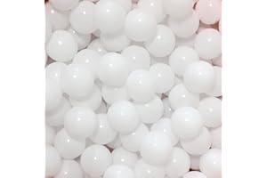 Thenese Pit Balls Crush Proof Plastic Children's Toy Balls Macaron Ocean Balls Small Size 2.15 Inch Phthalate & BPA Free Pack of 100 Pure White