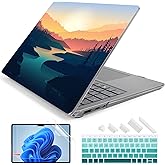 Batianda Premium Laptop Case for 15" Microsoft Surface Laptop 5 4 3 with Metal Palm Rest Designed Clear Protective Plastic Hardshell & Keyboard Cover & Screen Protector, Dawn