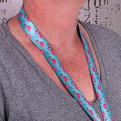 Buttonsmith Flamingos Breakaway Lanyard - with