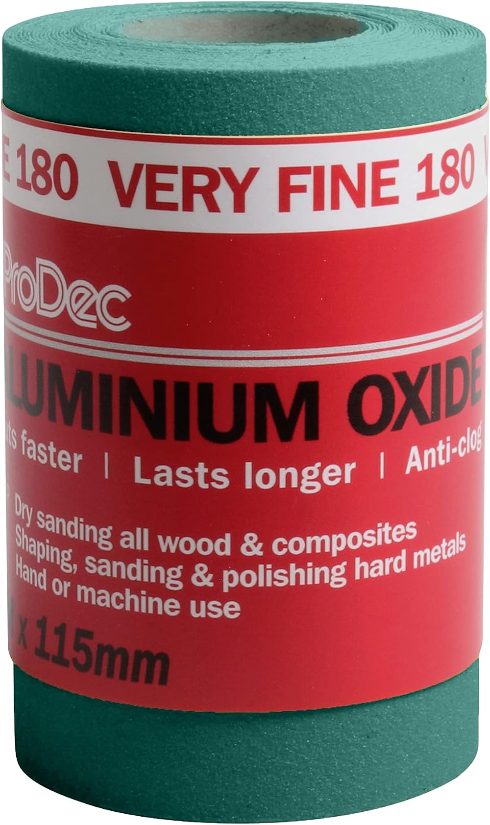ProDec 5m x 115mm 180 Grit Very Fine Aluminium Oxide Sandpaper Roll