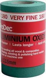 ProDec 5m x 115mm 180 Grit Very Fine Aluminium Oxide Sandpaper Roll