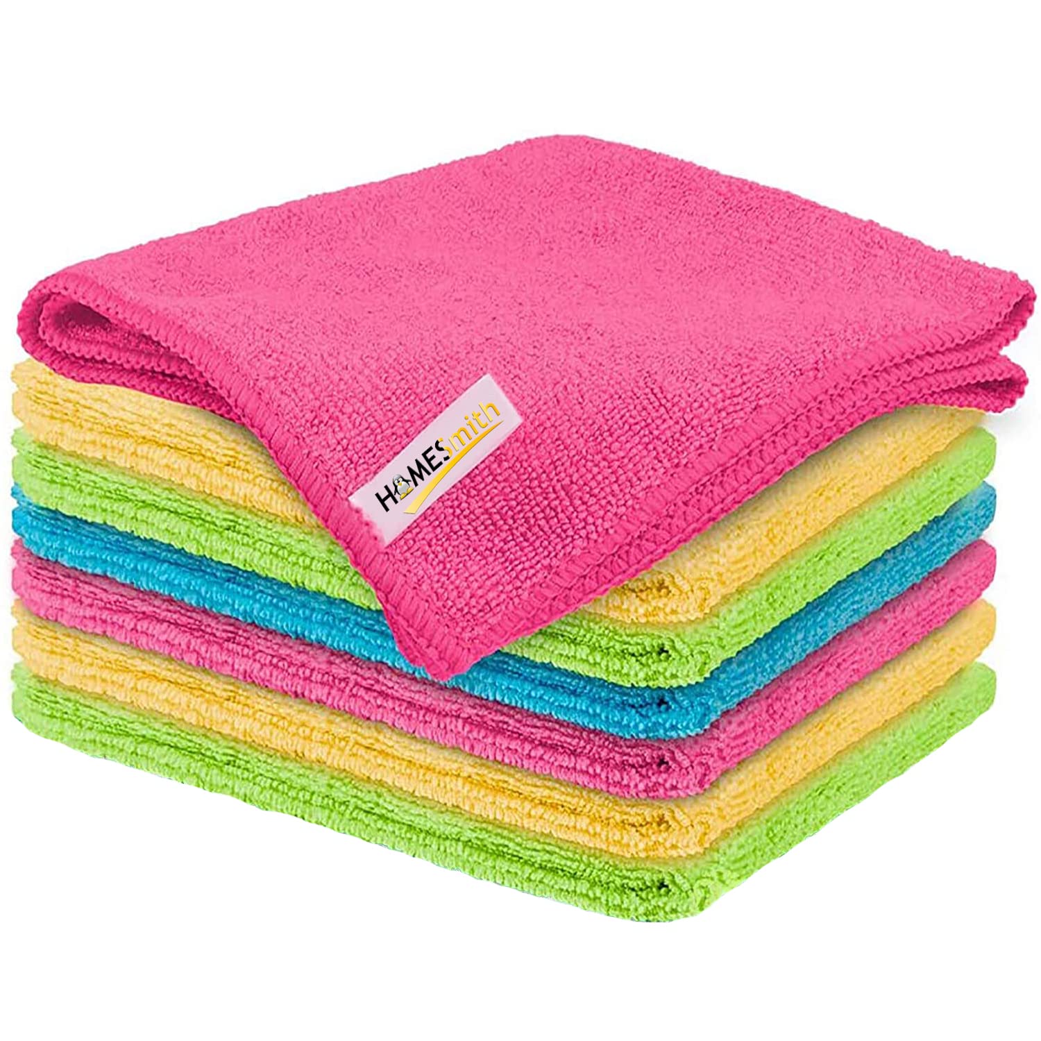 HOMESmith Microfibre Cleaning Cloths (HS-146), 4 Colours, XL (Pack of 8)