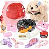 Eohemeral 23 Pcs Walking Dog Toy for Kids 3-5 5-7, Electronic Interactive Puppy with Carrier & Leash, Realistic Barking Wagging Tail Plush Dog, Pretend Play Birthday Gifts for Girls 4 6 8 Year Old